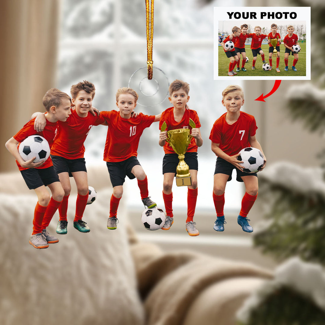 Champions of the Field - Personalized Photo Mica Ornament - Christmas Gift For Sport Lovers, Soccer Lovers