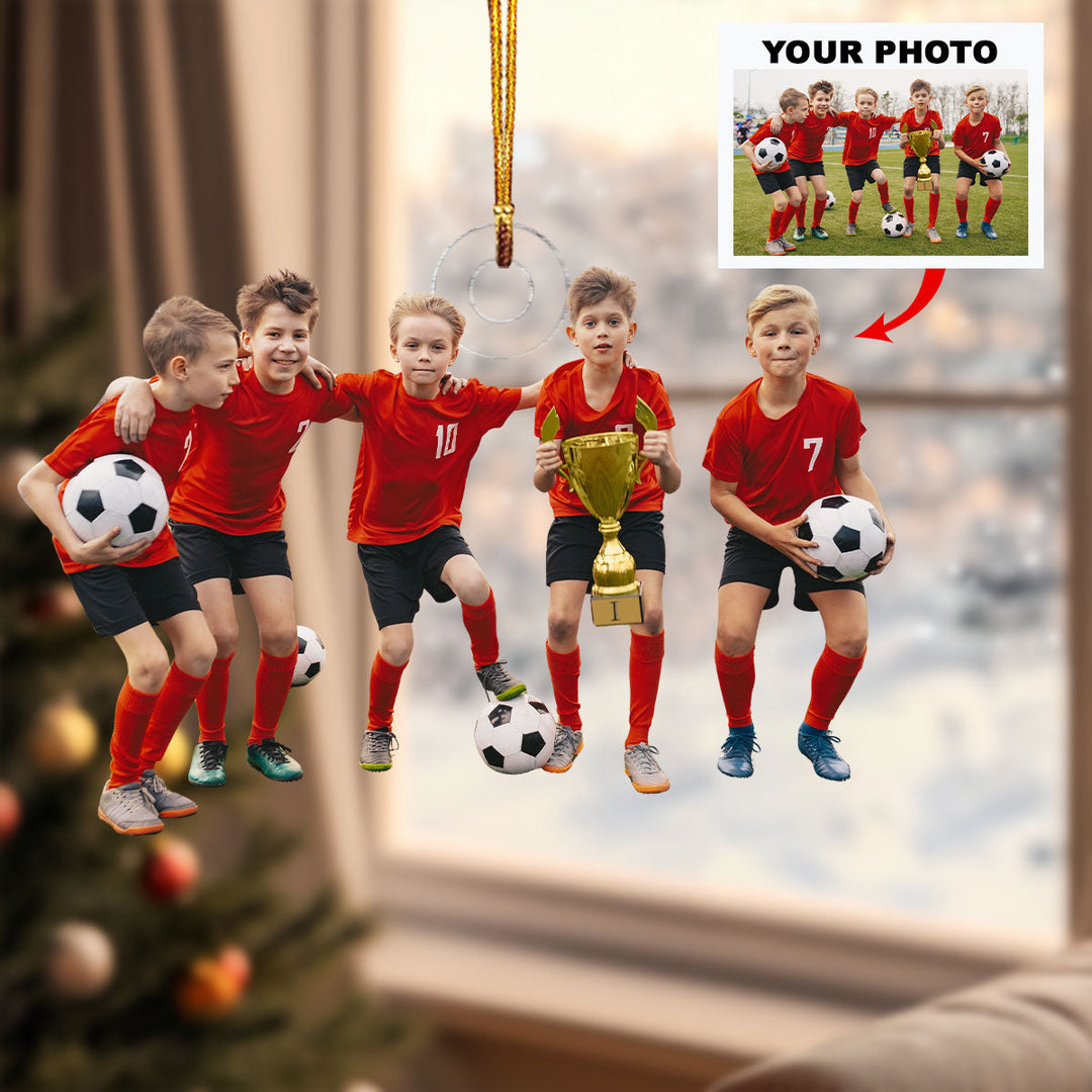 Champions of the Field - Personalized Photo Mica Ornament - Christmas Gift For Sport Lovers, Soccer Lovers