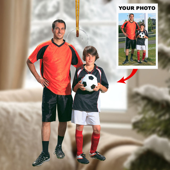 Father and Son Goalkeepers - Personalized Photo Mica Ornament - Christmas Gift For Sport Lovers, Soccer Lovers