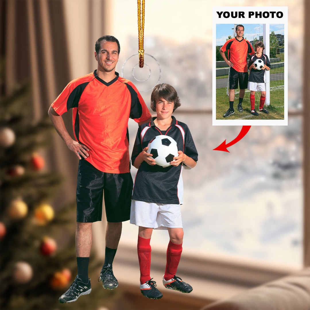 Father and Son Goalkeepers - Personalized Photo Mica Ornament - Christmas Gift For Sport Lovers, Soccer Lovers