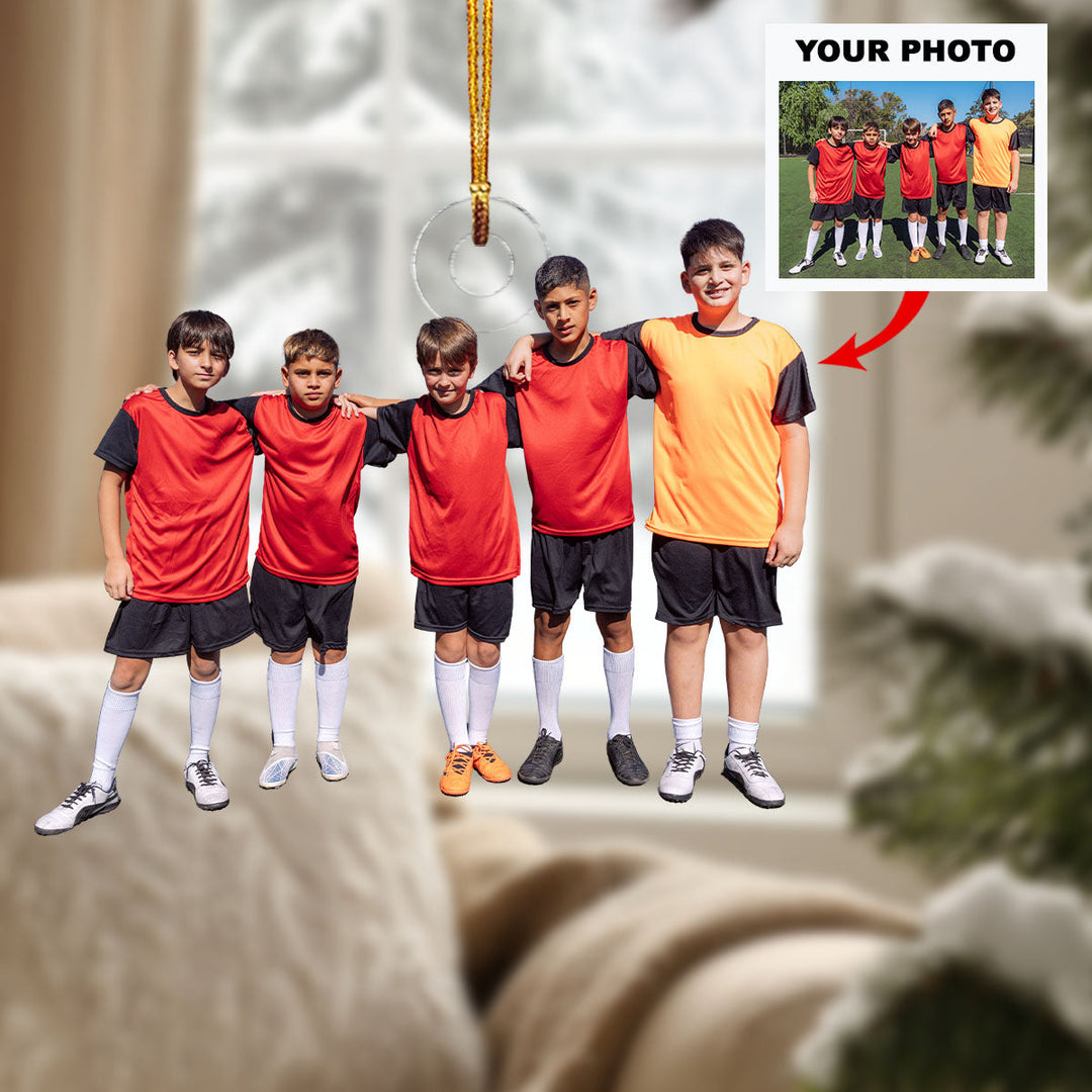 Mini Football Stars - Personalized Photo Mica Ornament - Christmas Gift For Sport Lovers, Soccer Lovers