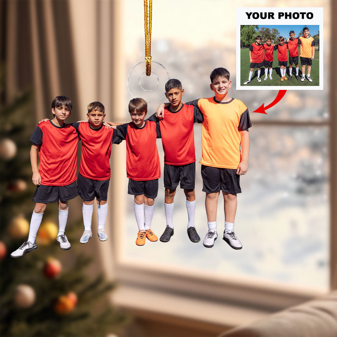 Mini Football Stars - Personalized Photo Mica Ornament - Christmas Gift For Sport Lovers, Soccer Lovers