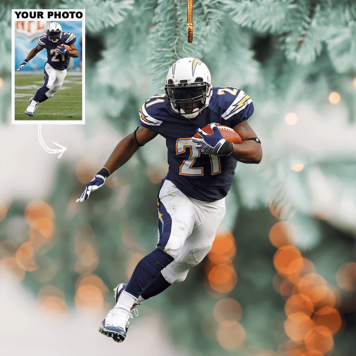 Every Yard Counts - Personalized Photo Mica Ornament - Christmas Gift For Football Lover