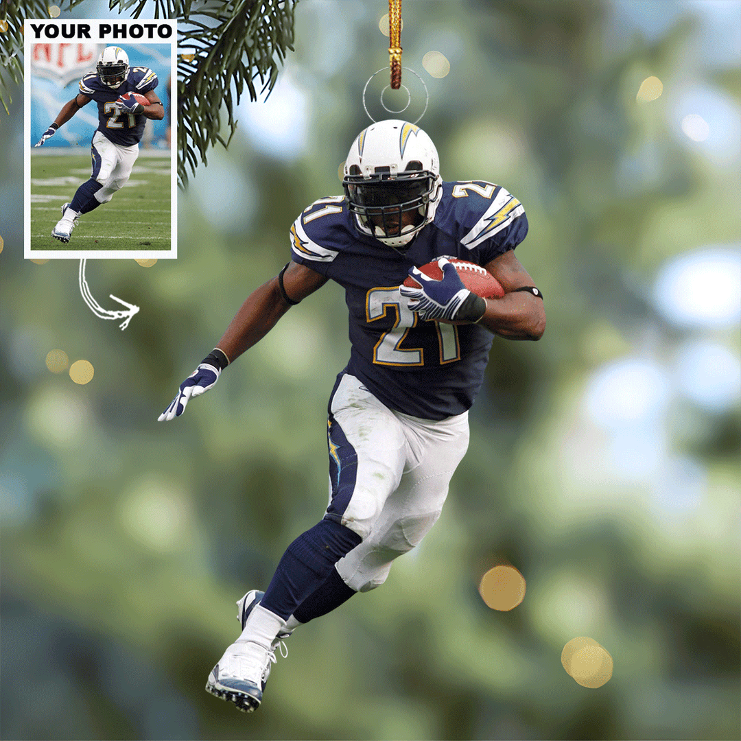 Every Yard Counts - Personalized Photo Mica Ornament - Christmas Gift For Football Lover