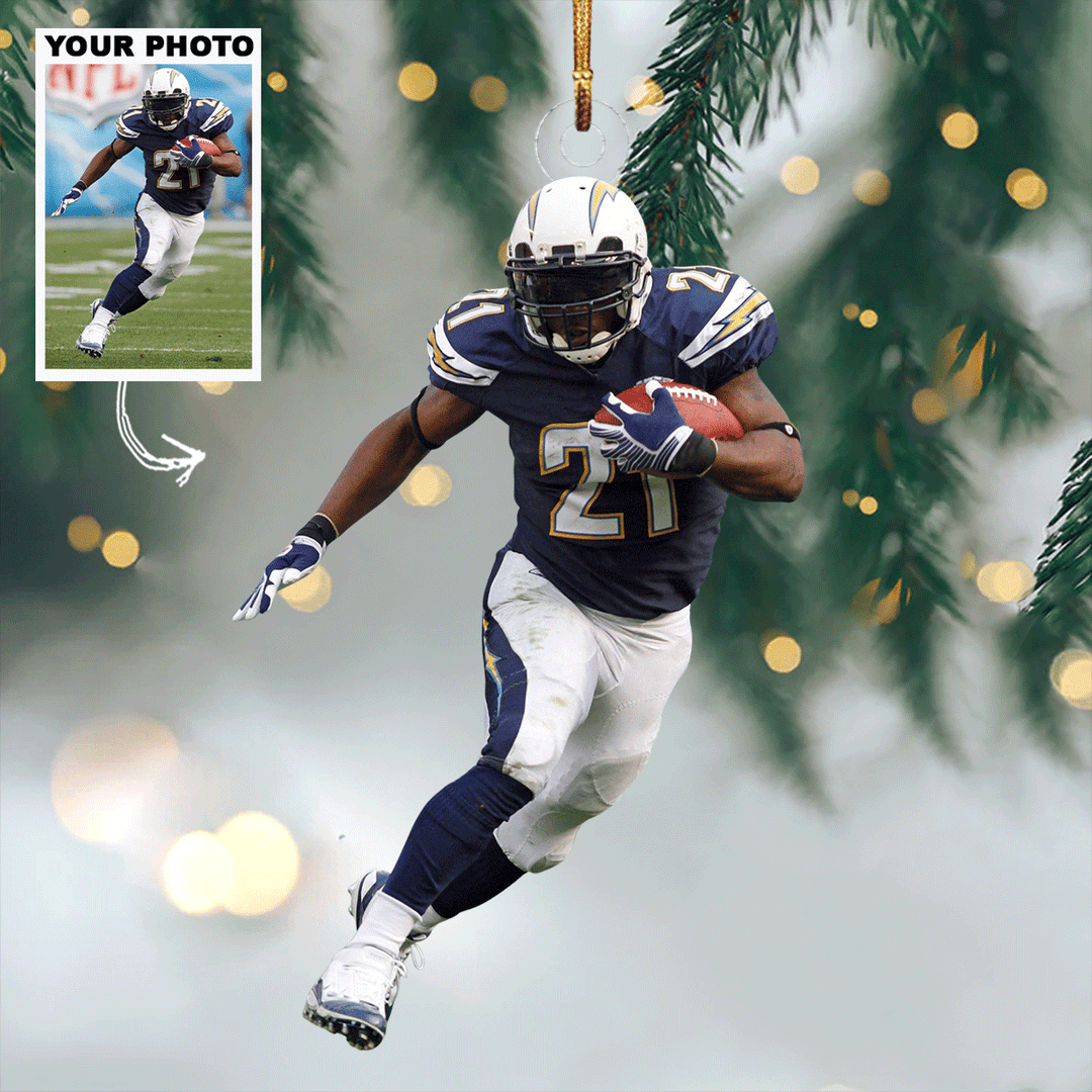Every Yard Counts - Personalized Photo Mica Ornament - Christmas Gift For Football Lover