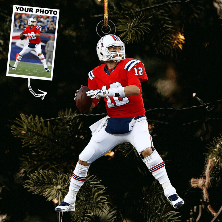 Leave It All On The Field - Personalized Photo Mica Ornament - Christmas Gift For Football Lover