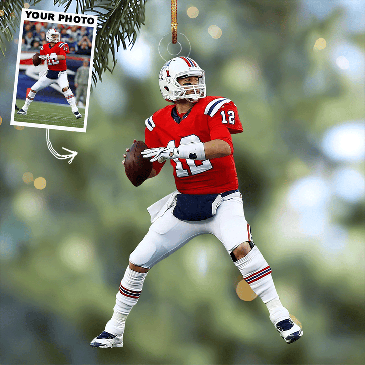 Leave It All On The Field - Personalized Photo Mica Ornament - Christmas Gift For Football Lover