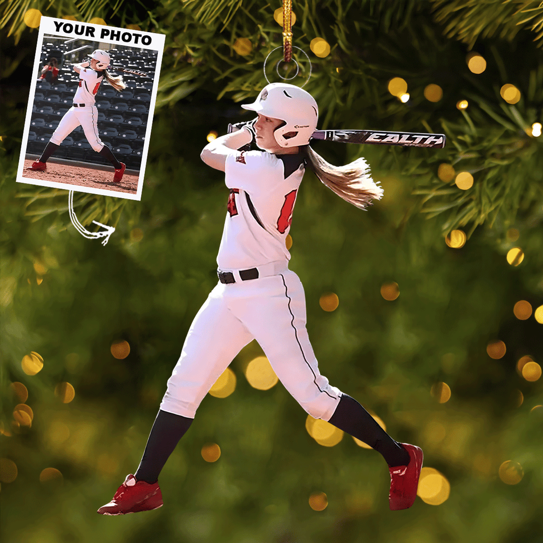 Holiday Homerun - Personalized Photo Mica Ornament - Christmas Gift For Sports Lovers