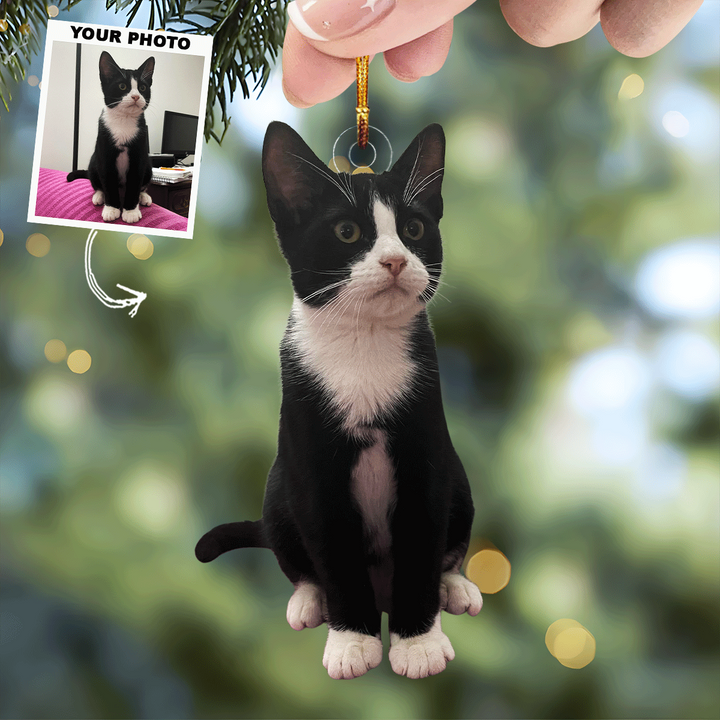 Meowy Christmas - Personalized Photo Mica Ornament - Christmas Gift For Pet Lovers, Dog Lovers, Cat Lovers