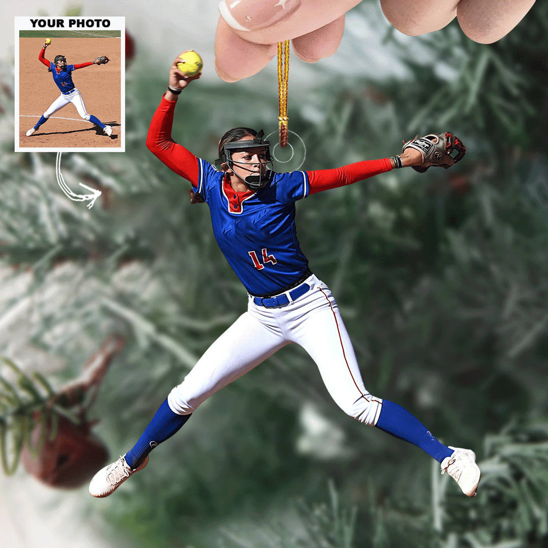 Catching Joy - Personalized Photo Mica Ornament - Christmas Gift For Sports Lovers