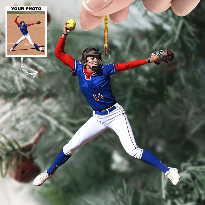Catching Joy - Personalized Photo Mica Ornament - Christmas Gift For Sports Lovers