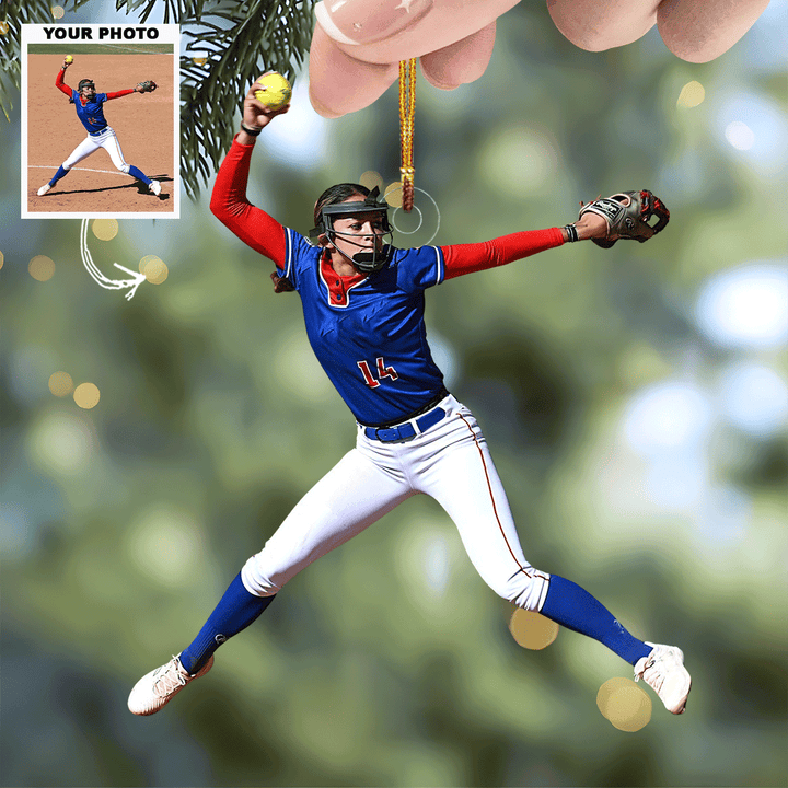 Catching Joy - Personalized Photo Mica Ornament - Christmas Gift For Sports Lovers