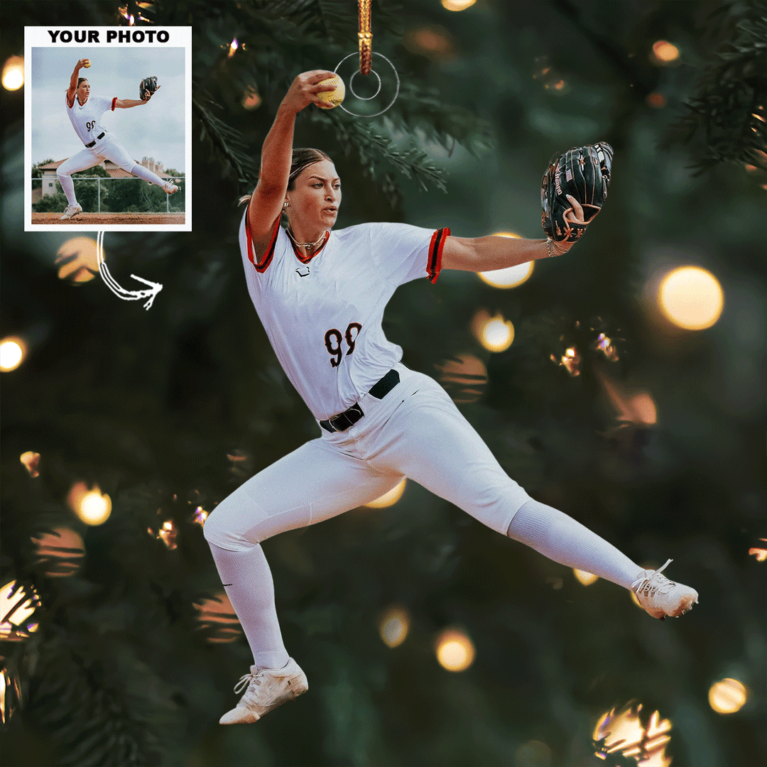 Glove & Glory - Personalized Photo Mica Ornament - Christmas Gift For Sports Lovers