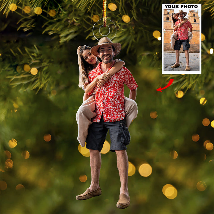 Lovely Moment - Personalized Photo Mica Ornament - Christmas Gift For Couple, Wedding Couple, Newlywed, Wife, Husband