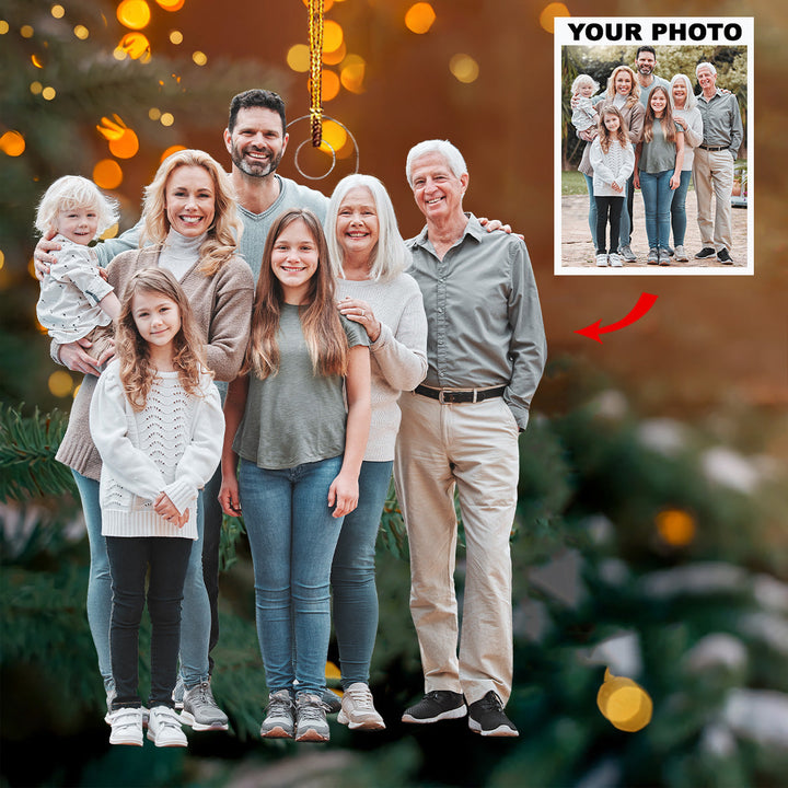 Family Bond - Personalized Photo Mica Ornament - Gift For Family, Family Members