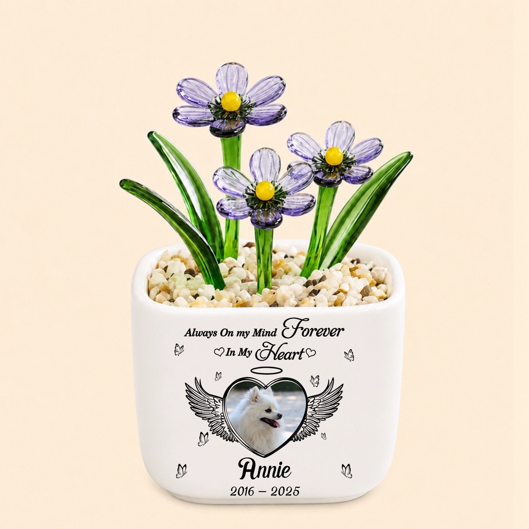 Always On My Mind Forever In My Heart - Personalized Pet Memorial Flower Pot - Gift For Dog Lover, Cat Lover