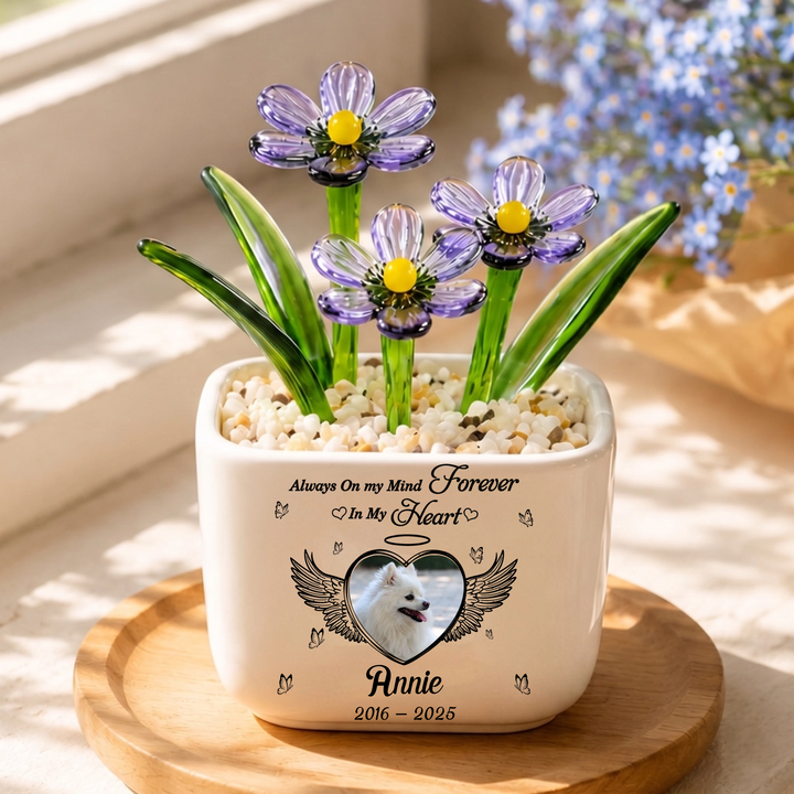 Always On My Mind Forever In My Heart - Personalized Pet Memorial Flower Pot - Gift For Dog Lover, Cat Lover