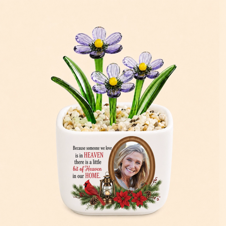 We Have A Little Bit Of Heaven In Our Home - Personalized Memorial Flower Pot - Gift for Family Members