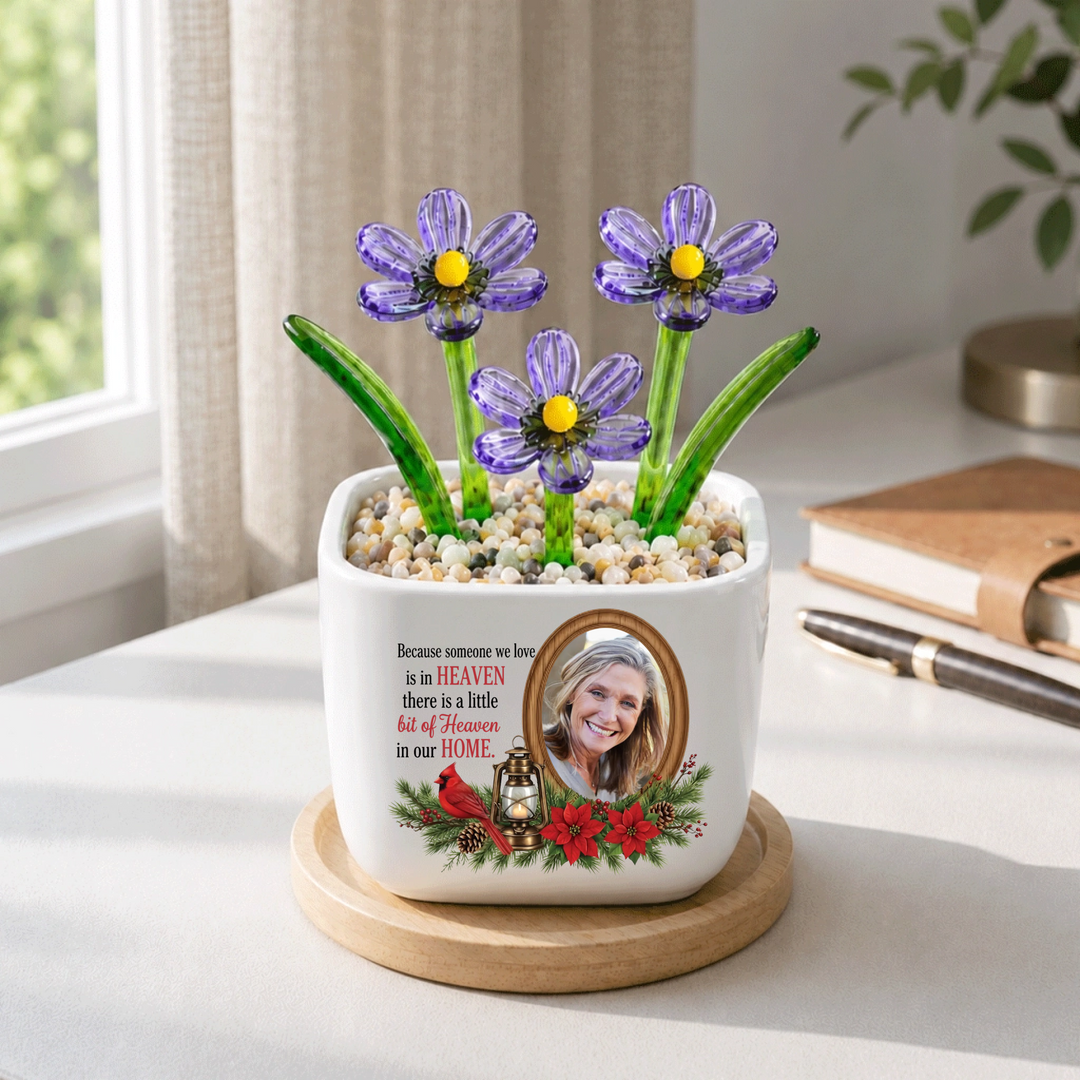 We Have A Little Bit Of Heaven In Our Home - Personalized Memorial Flower Pot - Gift for Family Members