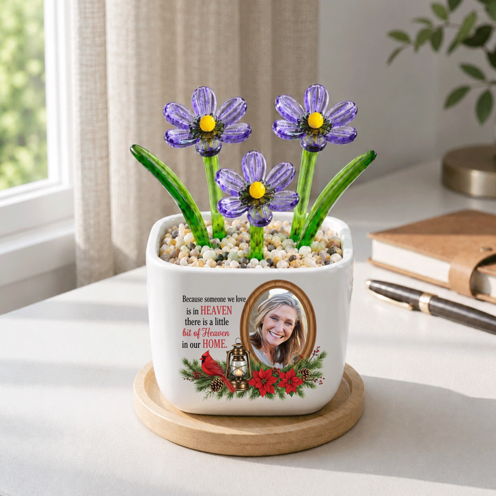We Have A Little Bit Of Heaven In Our Home - Personalized Memorial Flower Pot - Gift for Family Members