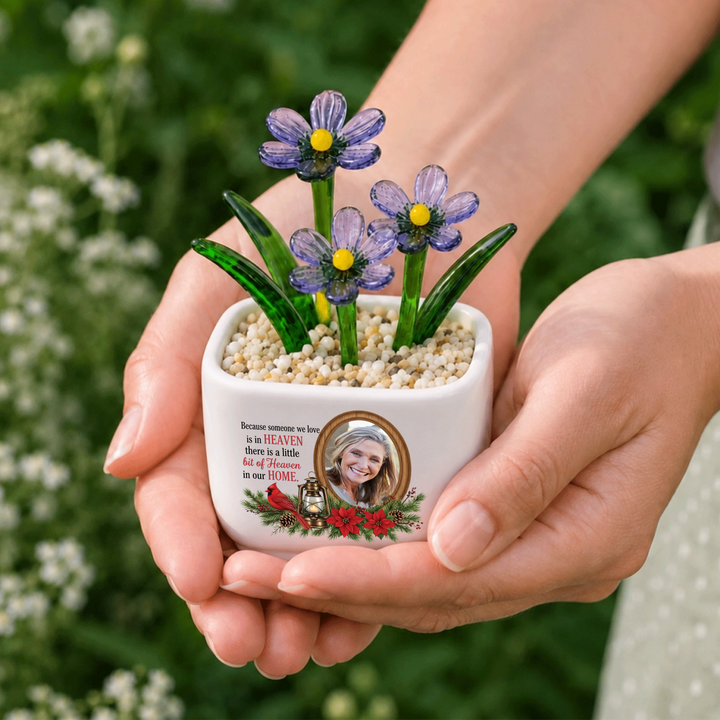 We Have A Little Bit Of Heaven In Our Home - Personalized Memorial Flower Pot - Gift for Family Members