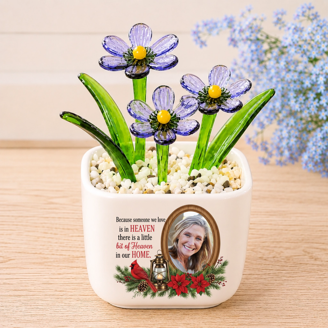 We Have A Little Bit Of Heaven In Our Home - Personalized Memorial Flower Pot - Gift for Family Members