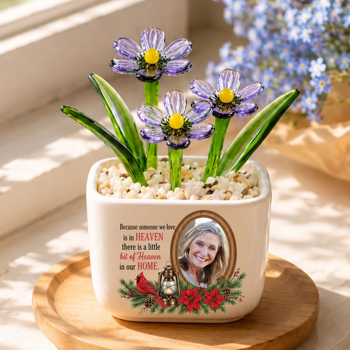 We Have A Little Bit Of Heaven In Our Home - Personalized Memorial Flower Pot - Gift for Family Members