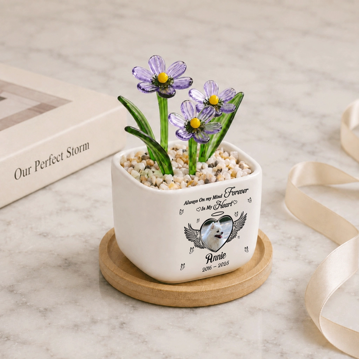 Always On My Mind Forever In My Heart - Personalized Pet Memorial Flower Pot - Gift For Dog Lover, Cat Lover