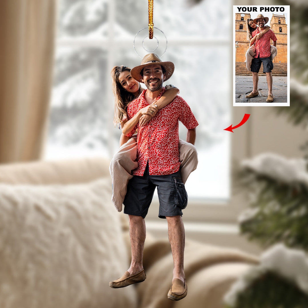 Lovely Moment - Personalized Photo Mica Ornament - Christmas Gift For Couple, Wedding Couple, Newlywed, Wife, Husband