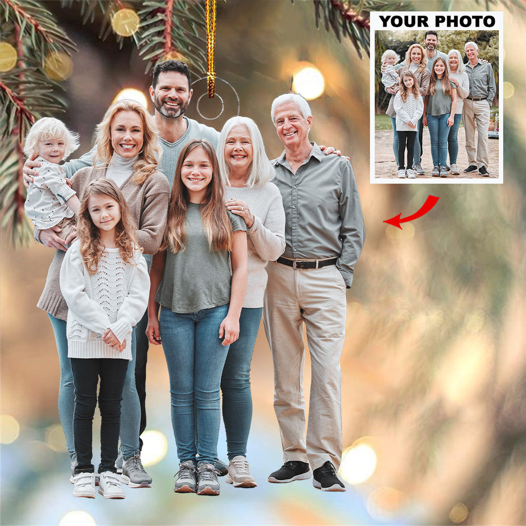Family Bond - Personalized Photo Mica Ornament - Gift For Family, Family Members