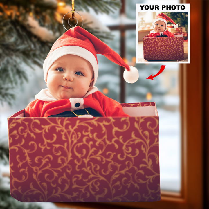 Christmas Cutie - Personalized Photo Mica Ornament - Christmas Gift For Family Members