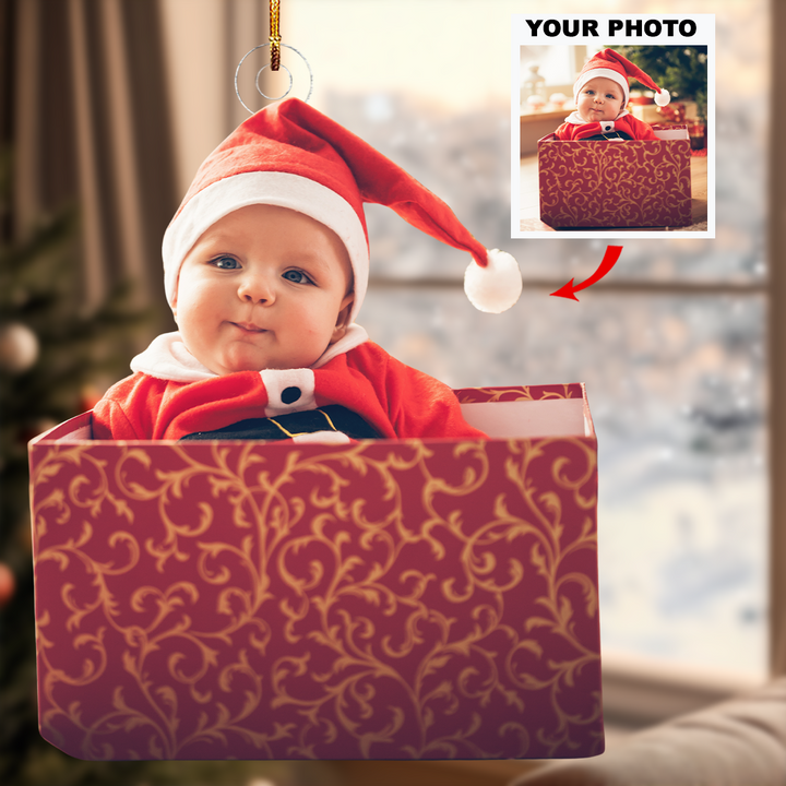 Christmas Cutie - Personalized Photo Mica Ornament - Christmas Gift For Family Members