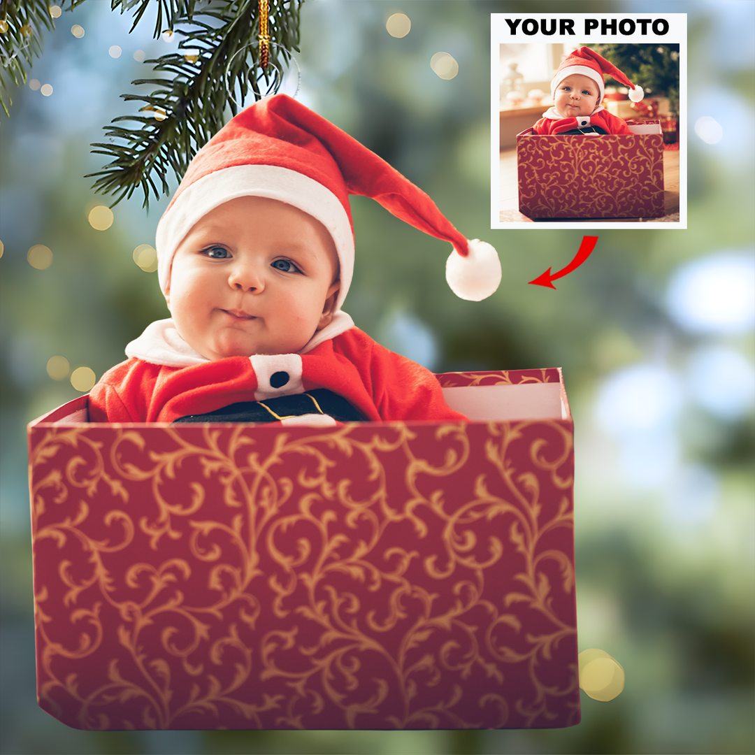 Christmas Cutie - Personalized Photo Mica Ornament - Christmas Gift For Family Members