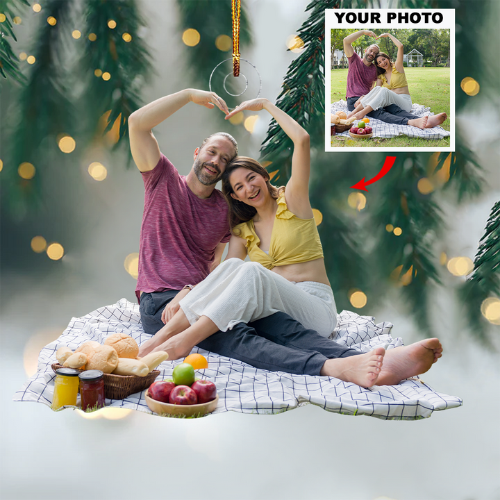 Soulmates Forever - Personalized Photo Mica Ornament - Christmas Gift For Couple, Family Members