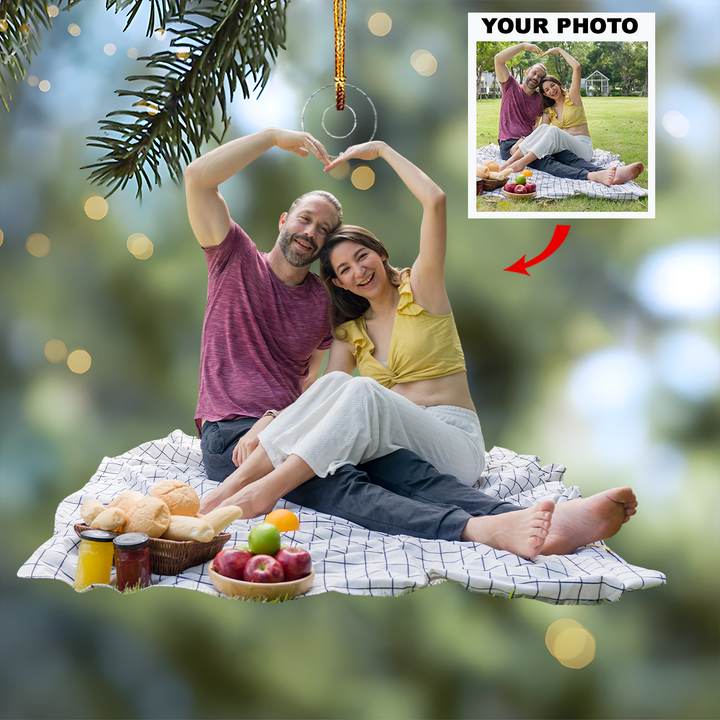 Soulmates Forever - Personalized Photo Mica Ornament - Christmas Gift For Couple, Family Members