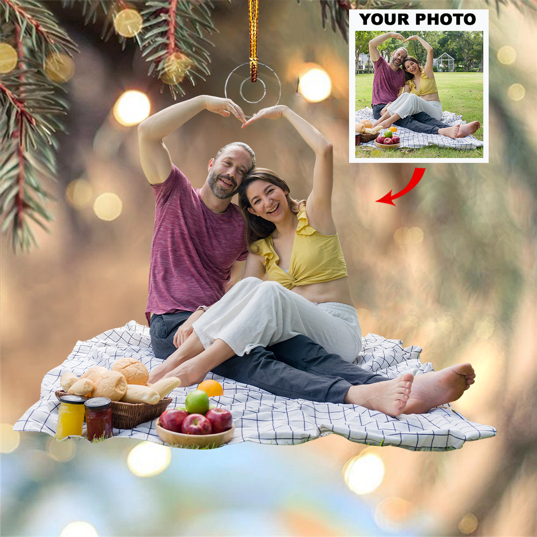 Soulmates Forever - Personalized Photo Mica Ornament - Christmas Gift For Couple, Family Members