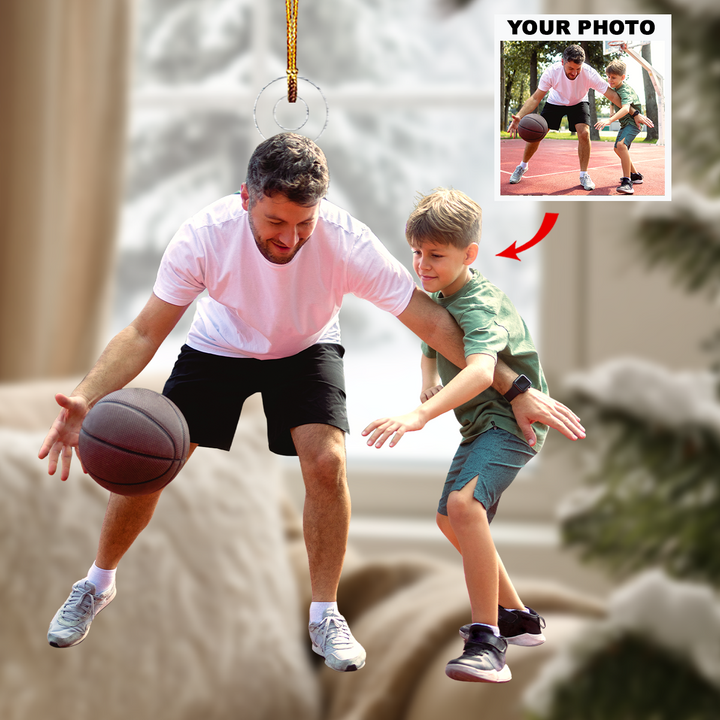 Family Dunk - Personalized Photo Mica Ornament - Christmas Gift For Family, Family Members