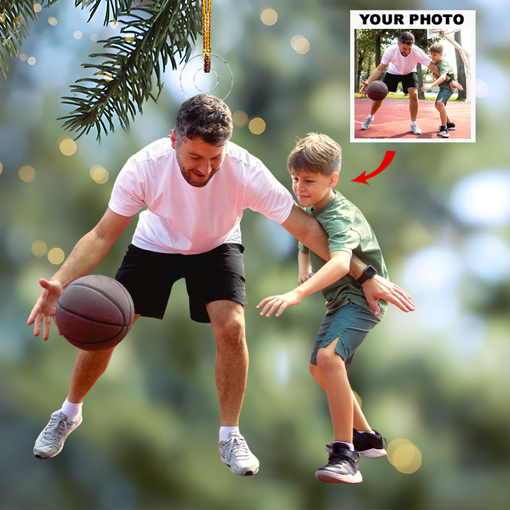 Family Dunk - Personalized Photo Mica Ornament - Christmas Gift For Family, Family Members