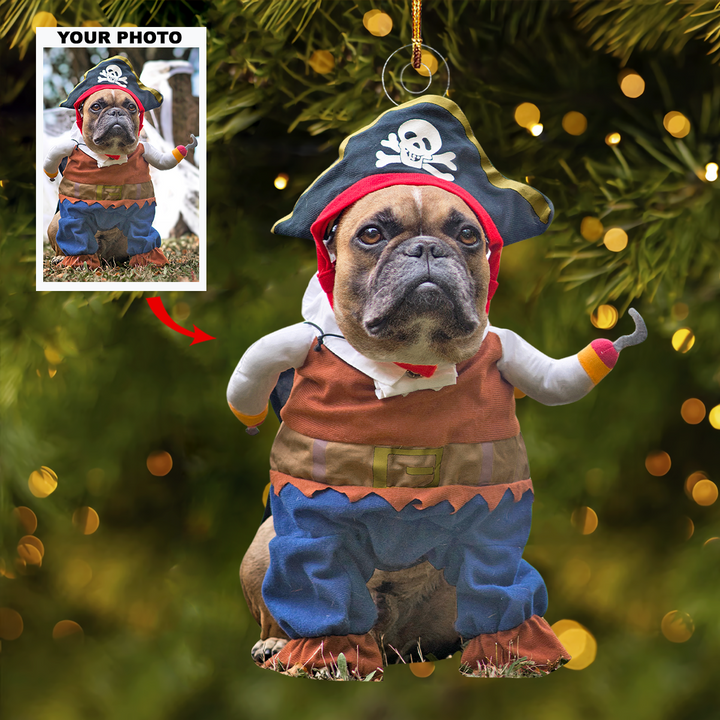Captain Doggo - Personalized Photo Mica Ornament - Christmas Gift For Pet Lovers, Pet Owners