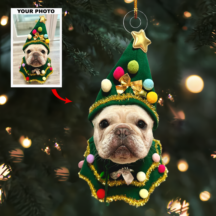 Evergreen Pup - Personalized Photo Mica Ornament - Christmas Gift For Pet Lovers, Pet Owners