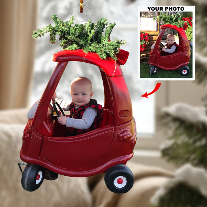 Tiny Drive - Personalized Photo Mica Ornament - Gift For Baby, Family Members