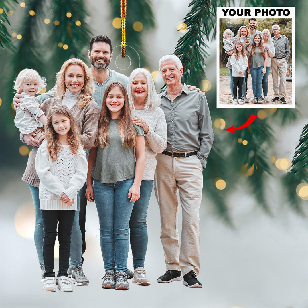 Family Bond - Personalized Photo Mica Ornament - Gift For Family, Family Members
