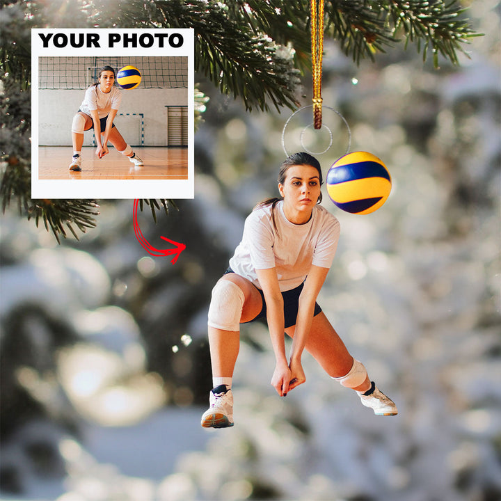 Game Focus - Personalized Photo Mica Ornament - Gift For Volleyball Lover, Volleyball Player, Family Member