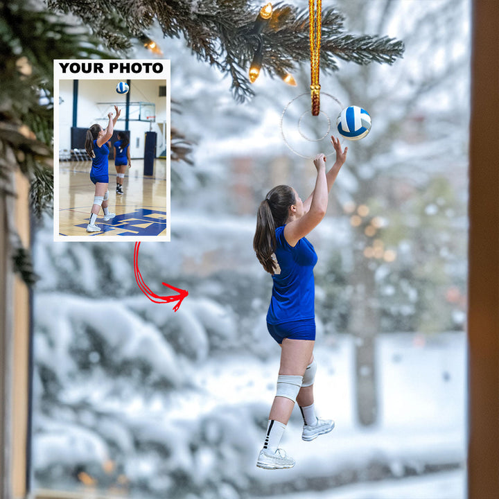 Game Serve - Personalized Photo Mica Ornament - Gift For Volleyball Lover, Volleyball Player, Family Member