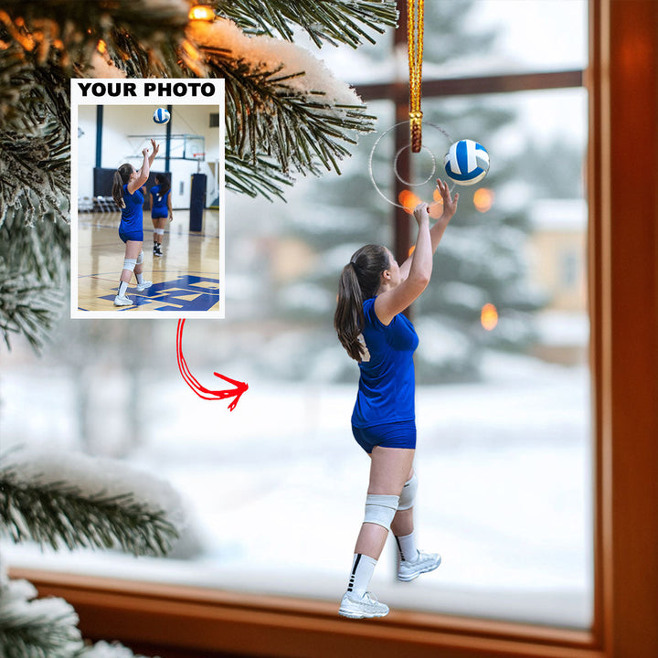 Game Serve - Personalized Photo Mica Ornament - Gift For Volleyball Lover, Volleyball Player, Family Member