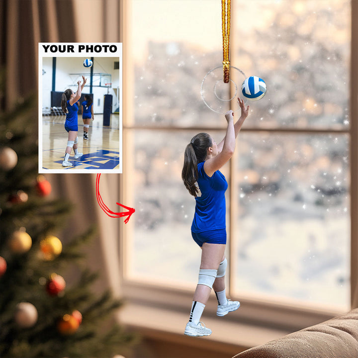 Game Serve - Personalized Photo Mica Ornament - Gift For Volleyball Lover, Volleyball Player, Family Member