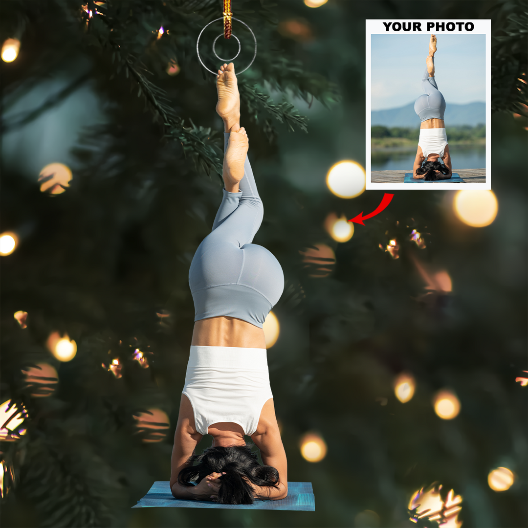 Its Yoga Oclock - Personalized Photo Mica Ornament - Christmas Gift For Family Members, Yoga Lovers