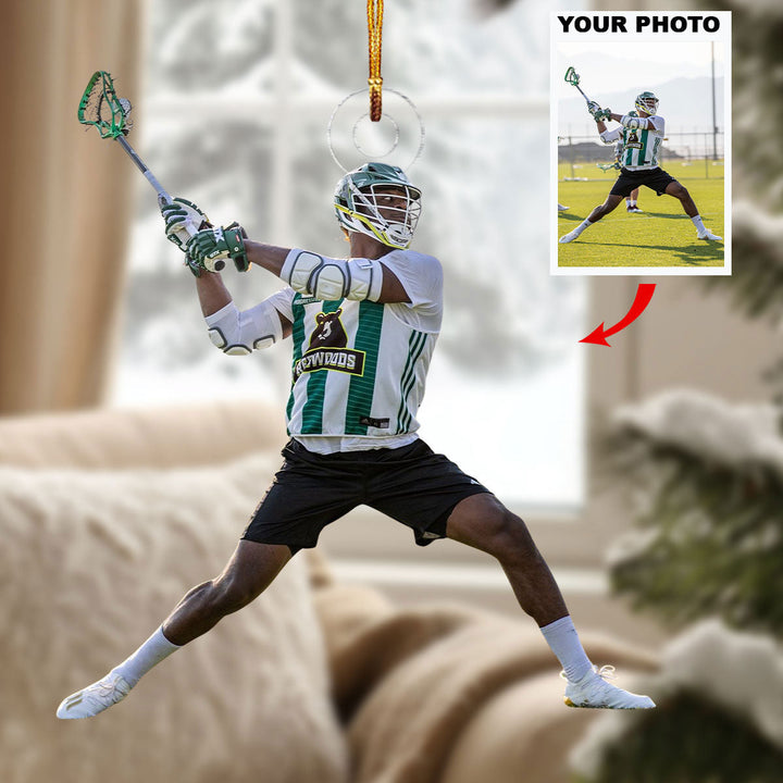 Holiday Lax Attack - Personalized Photo Mica Ornament - Christmas Gift For Sports Lovers