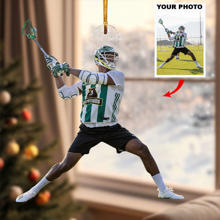 Holiday Lax Attack - Personalized Photo Mica Ornament - Christmas Gift For Sports Lovers