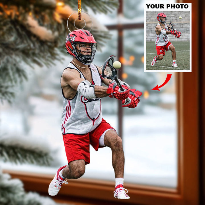 Lacrosse Joy - Personalized Photo Mica Ornament - Christmas Gift For Sports Lovers